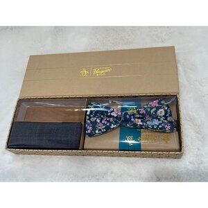 NWBD Penguin bow tie, pocket square/handkerchief set **lapel pin is missing**